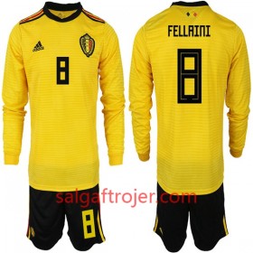 Belgien Fodboldtrøjer FELLAINI 8 Børn Udebanesæt VM 2018 Langærmet